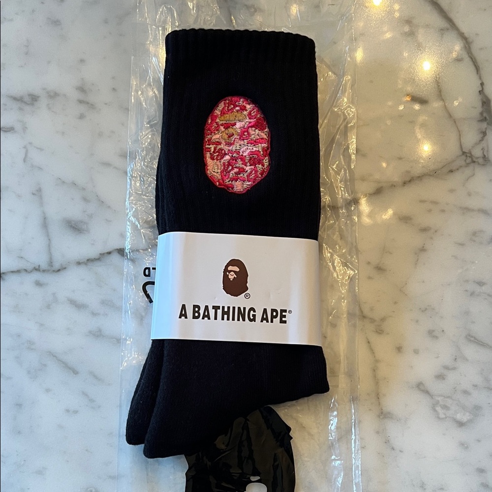 A Bathing Ape Pink Camo Socks NEW